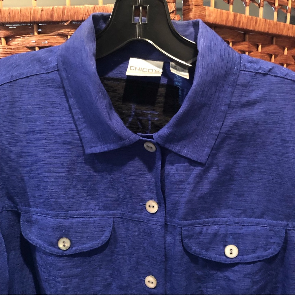 Chicos Blue Top Size 1